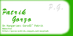 patrik gorzo business card